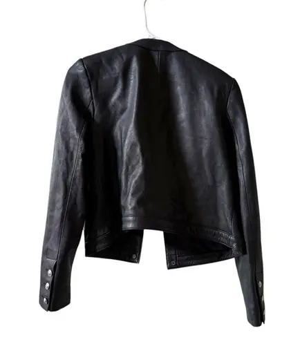 L'Agence L’AGENCE Jayde Collarless Leather Jacket Black Sz 4 - Image 6