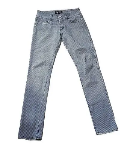 Bik Bok Vtg 90s Tough Love "Fritz Stripe" Jeans Pin stripes 32x35 Juniors 13-15