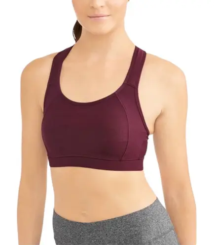 Avia NWT High Support Sports Bra Cushioned Straps Burgundy Women’s XL