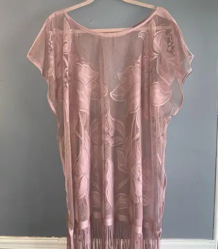 Dusty Rose Pink Sheer Floral Cover