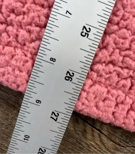 PINK - Victoria's Secret PINK Cozy Fleece Women L Pink Zip Drawstring Mock Neck Front Pocket Warm Outdoor