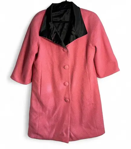 Pink and black reversible size S knee length pea coat and 3/4 sleeves.