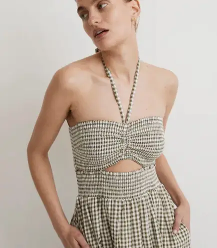 Madewell  Modular gingham tiered removeable midi dress