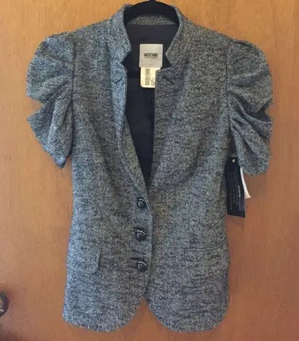 Moschino Cheap and Chic Navy Blue Tweed Blazer
