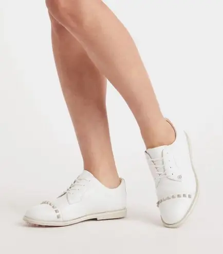 NWT Women’s G/Fore Gallivanter Leather Stud Cap Toe Golf Shoe size 8.5 White