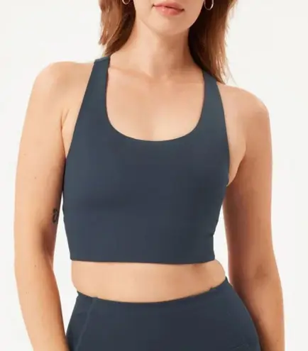 Girlfriend Collective Midnight Paloma Racerback Bra — Navy Blue — Small