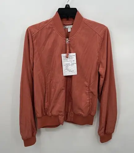 Z By Zella Women's Ella Satin Bomber Jacket in Pink Canyon Size Small