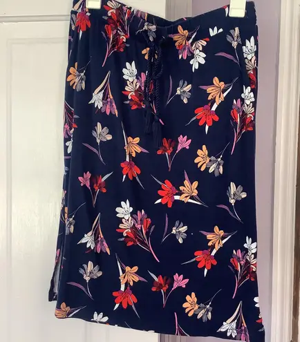 St. John ’s Day Rayon Blended Floral Blue Skirt Size M