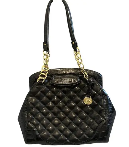Brahmin Vintage Black Quilted 25th Anniversary Frame Bag