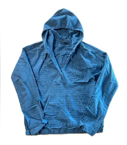 prAna Farin Pullover Nickel Blue Long Sleeve Hooded Small Womens S