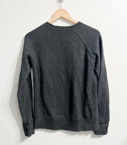 Lululemon  Still In Lotus Reversible Knit Sweater Medium Dark Gray Thumbholes