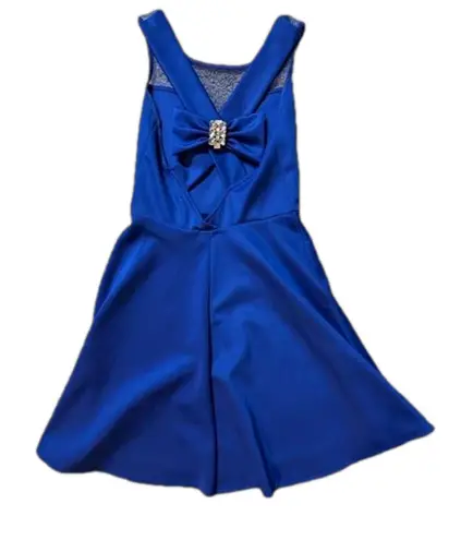 Ruby Rox Royal Blue Diamond Bow Back Mini Dress Size 5
