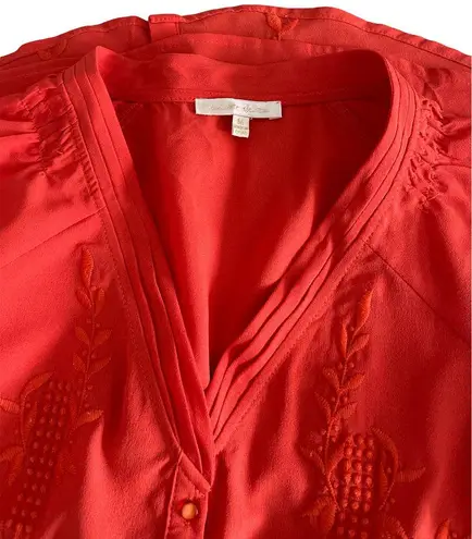 Under Skies Women Blouse Size Medium V-Neck Rolled Tab 3/4 sleeve Top Tees - Image 5