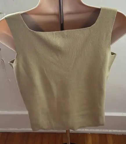 Sigrid Olsen Sport Gold Knitted Square Neck Tank Top, size M Petite