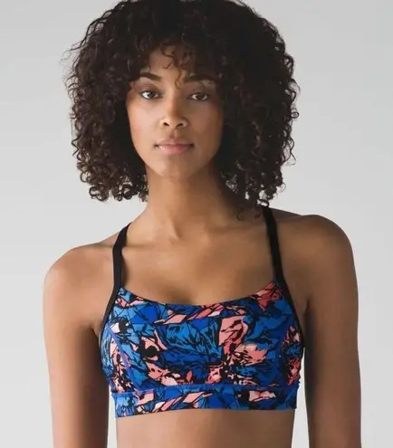 Lululemon  Rise and Run Bra Mini Paint Storm Harbor Blue Multi / Black