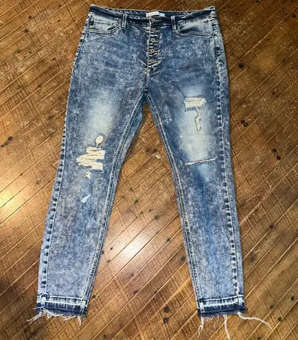 Kancan distressed acid wash stretchy 32 normcore jeans Blue Size 32W