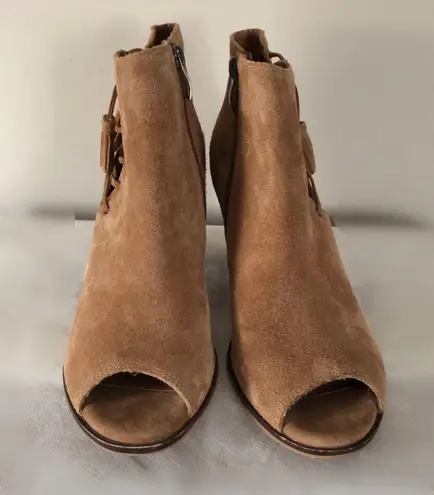 Franco Fortini Tan Suede Ankle Booties