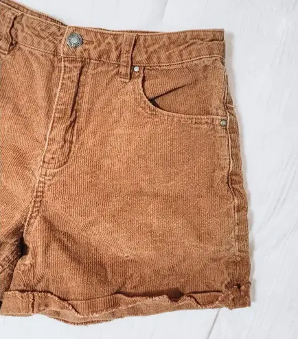90s Style Corduroy Shorts Brown Size 25 - Image 2