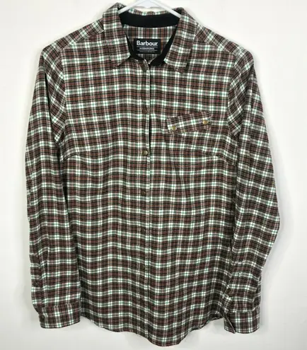 Barbour NEW International Plaid Slim Fit Snap Button Front Shirt Women's Sz US 6