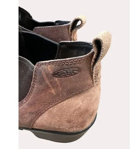 Keen women’s brown leather ankle boots shoes size 7 SKU 6174