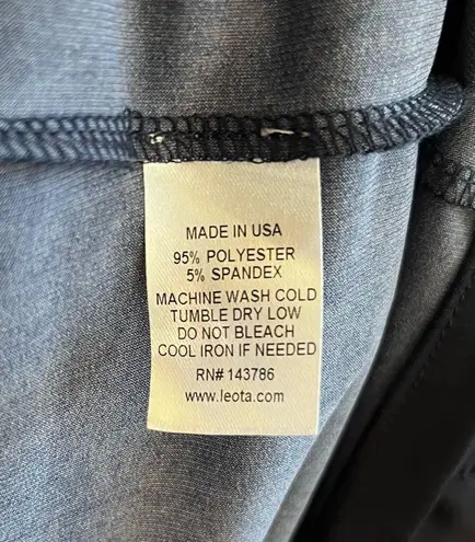 Leota Dress Navy Blue w/ Floral Pattern & Butterfly Long Sleeve Shift Sz XL EUC