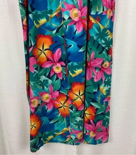 Hilo Hattie Vintage Green&Pink Floral Hawaiian Shift Dress Sz.M Size M