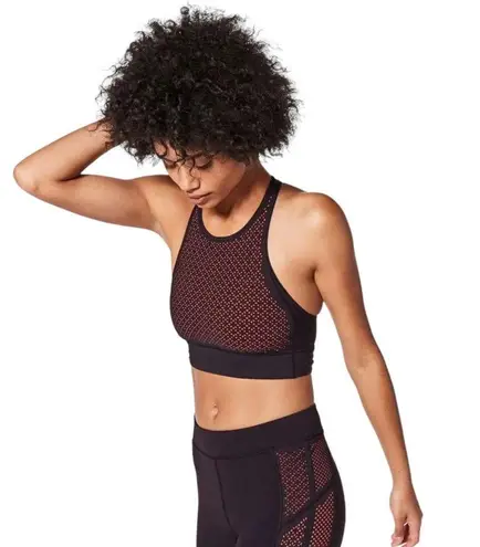 Lululemon  Get Your Peek On Bra Sports Black & Orange Medium Support Size 8