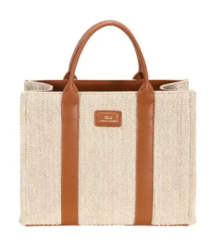 David Jones David Jones Square Woven Tote Handbag
