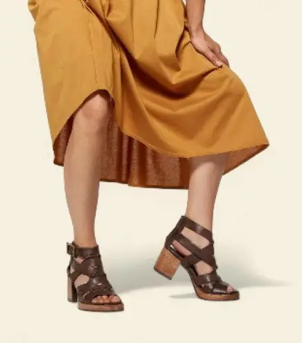 A.S.98 Alfred Chocolate Brown Italian Leather Heeled Sandals Size 40 NWT