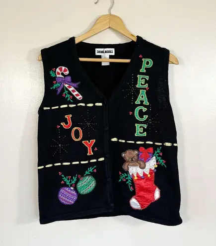 SALE! Black Vintage Ugly Christmas Vest Size L EUC Size L