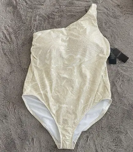 NWT Lauren Ralph Lauren Women Plus Size 20W Luxury Paisley One Shoulder Swimsuit