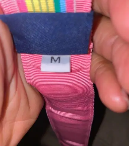 CK Bradley Barbiecore striped Preppy belt with silver D