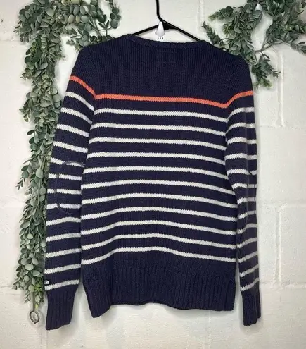 The North Face  | women wool crew neck sweater striped elbow patches