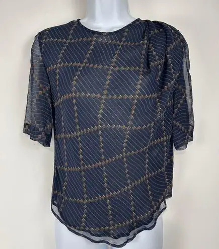 Isabel Marant ETOILE SILK BLOUSE WITH RUCHED DETAIL ON SHOULDER WOMENS SIZE 36