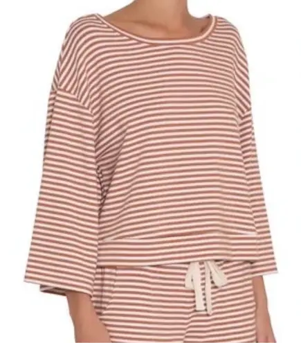 Eberjay Eberjey Quincy Runner Striped Lounge Set in Pecan & White - Image 1