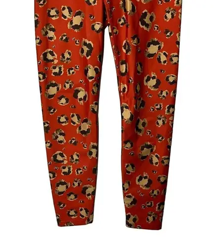 Carbon 38 Womens Printed High Rise 7/8 Legging Orange Animal Camo Size Small