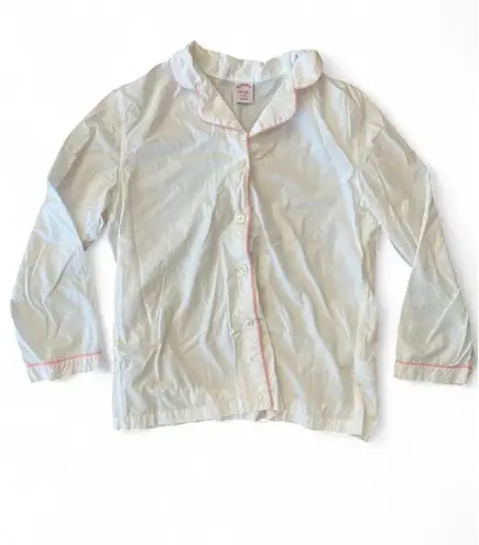 Brooks Brothers White Pajamas Pink Piping Large