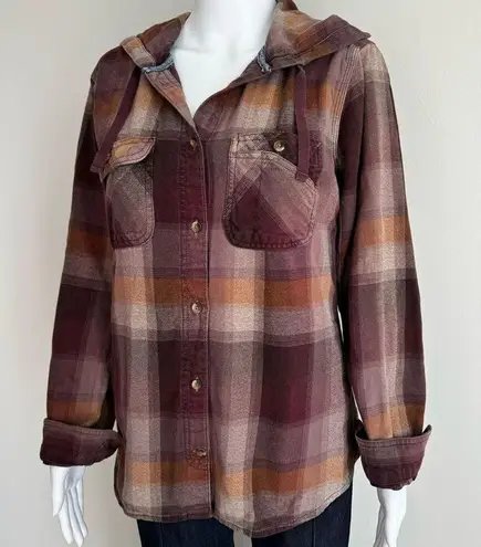 Carhartt  Women’s Beartooth Hooded Flannel Button Up Shirt Size M