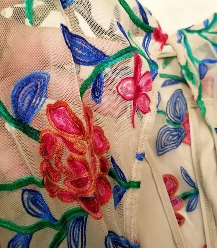 {M} ACEVOG Casual Floral Fit n' Flare Party Dress Black Size M