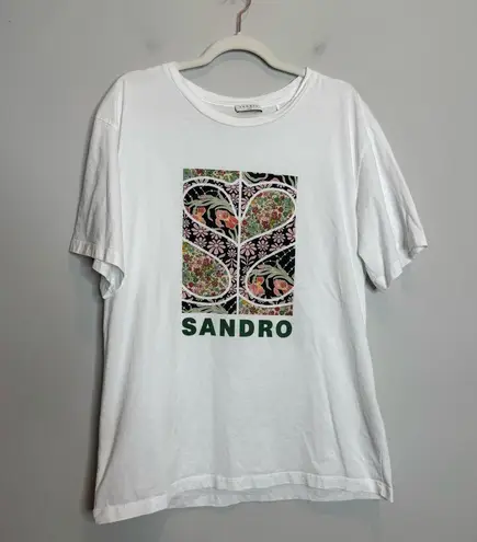 Sandro Igor Graphic Tee T Shirt White Size 4 XL