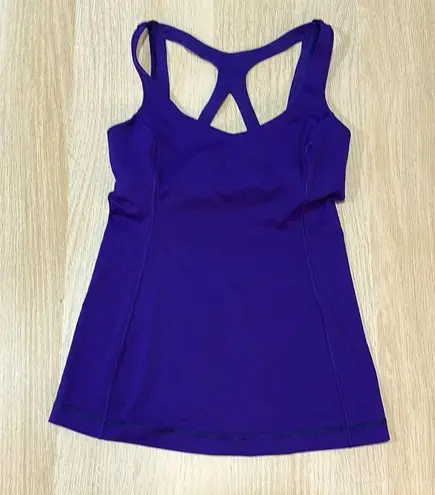 Lululemon  purple cross back built in bra Tank-top size 4