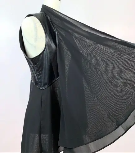 ZOEY Vest Faux Leather/Sheer Black Size S