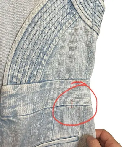 Adam Lippes Denim Jumpsuit Sleeveless Light Blue Acid Wash Womens Size 2