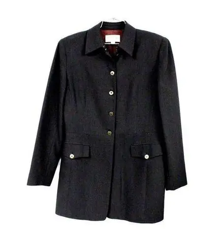 EMANUEL UNGARO Brown 100% Wool PANTS SUIT Military Style 6/40 '70s Korea Women 6