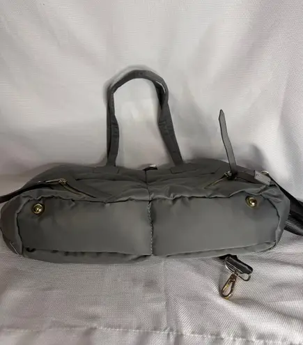 Grey Plush Fabric Weekender Travel Bag/Tote NWT Gray