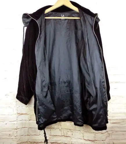 LA De DA Velvet Cinch Waist Jacket Women M Red Relaxed Zip Whimsigoth Fairy Size M