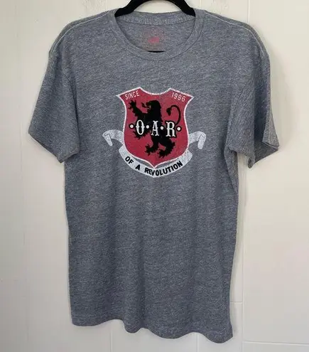 OAR Short Sleeve Band T Shirt Grey Of A Revolution Shield Velvet Size L Gray Size L
