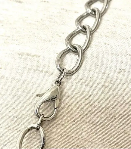 Long silver chain statement necklace