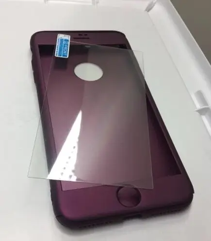 iPhone 8 Violet 360 Full Cover Shockproof Case With Screen Protector Purple