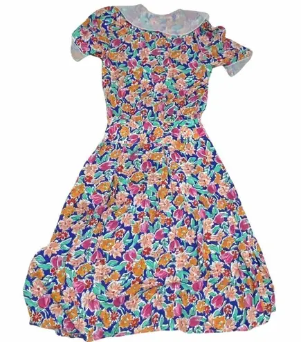 Neiman Marcus Neiman Marcus Vintage Floral Tropical Print Midi Dress Size 10